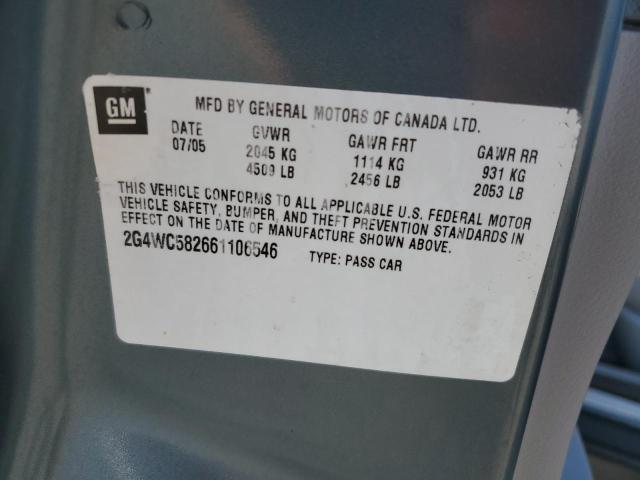 Photo 10 from auction – 2006 BUICK LACROSSE C with VIN 2G4WC582661106546