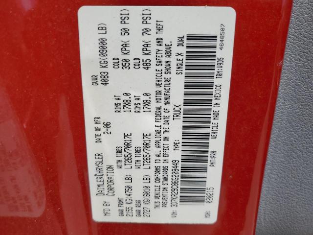 Photo 10 from auction – 2006 DODGE RAM 2500 with VIN 3D7KR29C86G208449