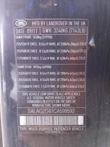 Photo 10 from auction – 2012 LAND ROVER LR4 HSE with VIN SALAG2D47CA599592