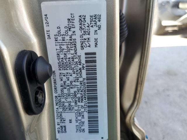 Photo 10 from auction – 2005 TOYOTA 4RUNNER SR with VIN JTEZU14R958029978