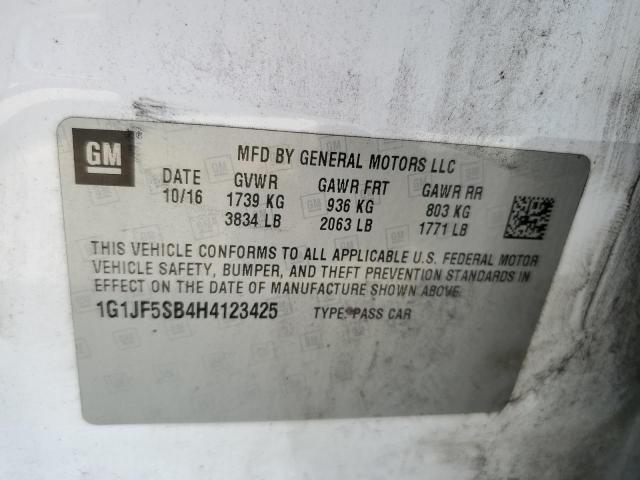 Photo 10 from auction – 2017 CHEVROLET SONIC PREM with VIN 1G1JF5SB4H4123425