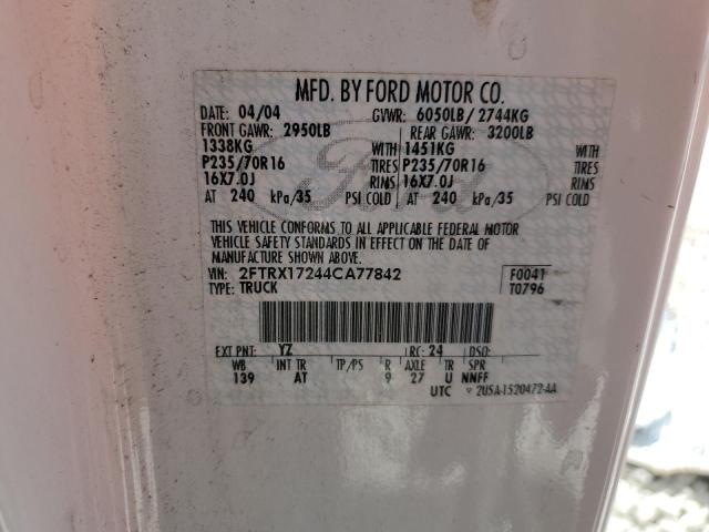 Photo 10 from auction – 2004 FORD F-150 HERI with VIN 2FTRX17244CA77842