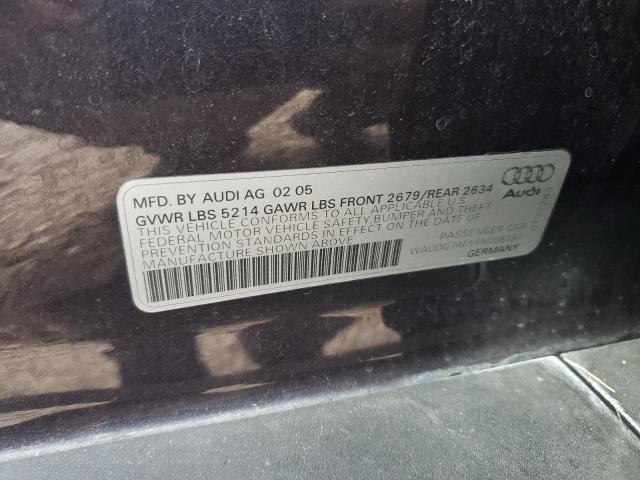 Photo 10 from auction – 2005 AUDI A6 3.2 QUA with VIN WAUDG74F55N098387