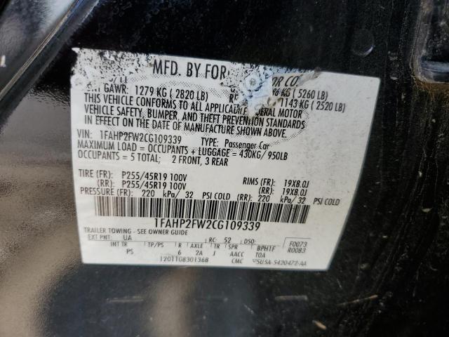 Photo 10 from auction – 2012 FORD TAURUS LIM with VIN 1FAHP2FW2CG109339