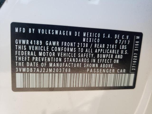 Photo 10 from auction – 2018 VOLKSWAGEN JETTA SE with VIN 3VWDB7AJ2JM203768