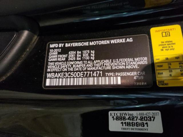 Photo 10 from auction – 2013 BMW 328 I with VIN WBAKE3C50DE771471