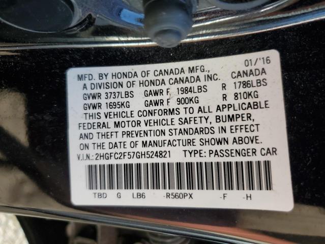 Photo 10 from auction – 2016 HONDA CIVIC LX with VIN 2HGFC2F57GH524821