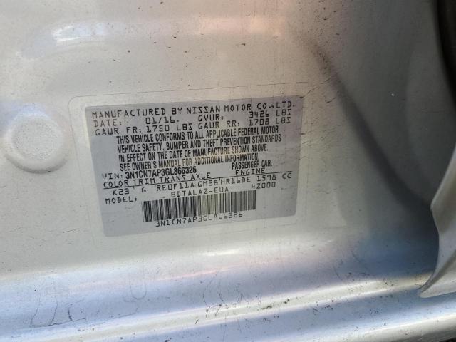 Photo 10 from auction – 2016 NISSAN VERSA S with VIN 3N1CN7AP3GL866326