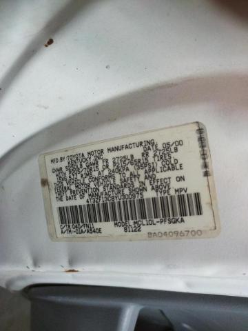 Photo 10 from auction – 2000 TOYOTA SIENNA LE with VIN 4T3ZF13C8YU300975