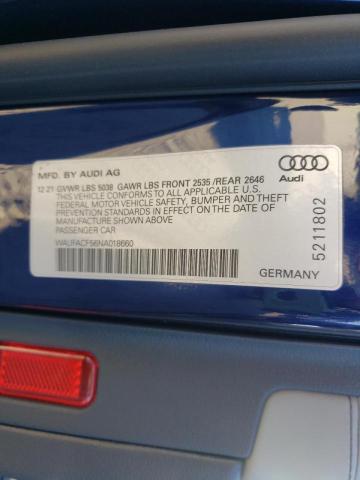 Photo 10 from auction – 2022 AUDI A5 PREMIUM with VIN WAUFACF56NA018660