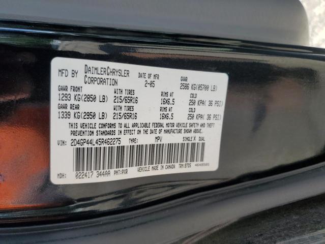 Photo 10 from auction – 2005 DODGE GRAND CARA with VIN 2D4GP44L45R462275