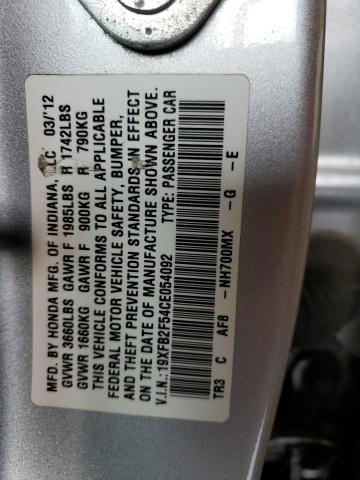 Photo 10 from auction – 2012 HONDA CIVIC LX with VIN 19XFB2F54CE054092