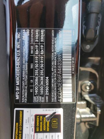 Photo 10 from auction – 2015 MERCEDES-BENZ ML 250 BLU with VIN 4JGDA0EB6FA462389