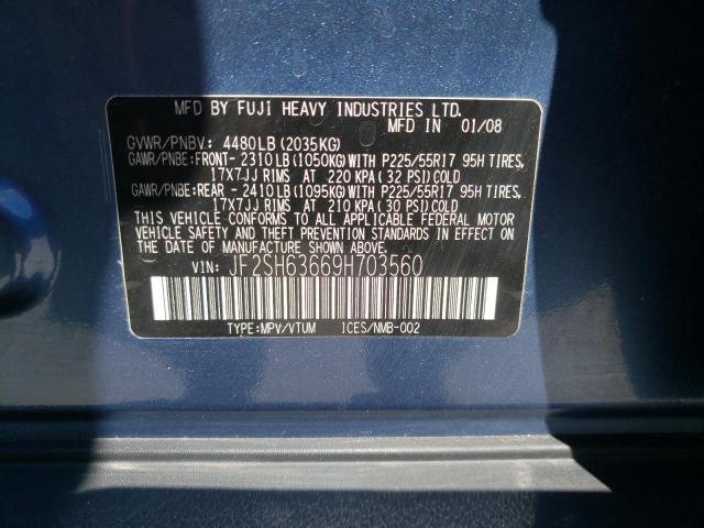 Photo 10 from auction – 2009 SUBARU FORESTER 2 with VIN JF2SH63669H703560