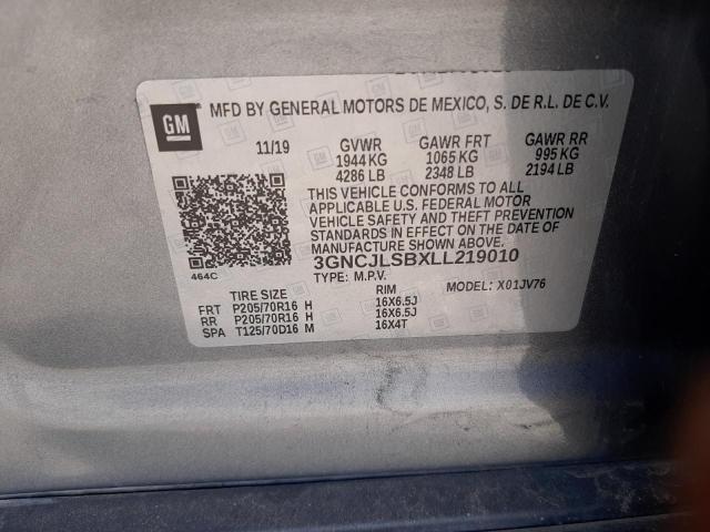 Photo 10 from auction – 2020 CHEVROLET TRAX 1LT with VIN 3GNCJLSBXLL219010