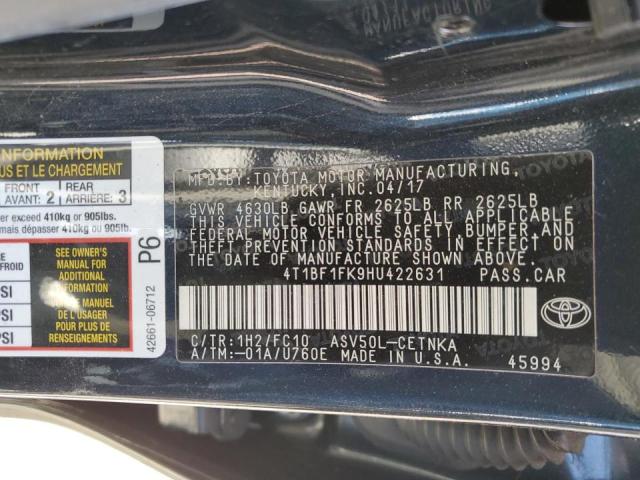 Photo 10 from auction – 2017 TOYOTA CAMRY LE with VIN 4T1BF1FK9HU422631