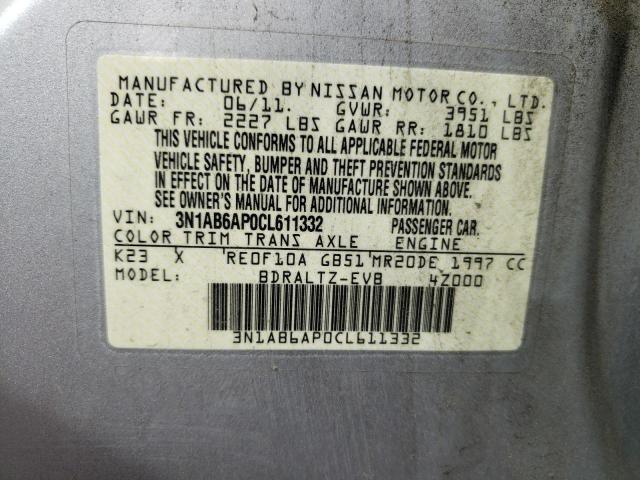 Photo 10 from auction – 2012 NISSAN SENTRA with VIN 3N1AB6AP0CL611332