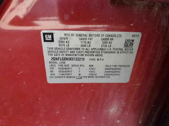 Photo 10 from auction – 2014 CHEVROLET EQUINOX LT with VIN 2GNFLGEK9E6122219