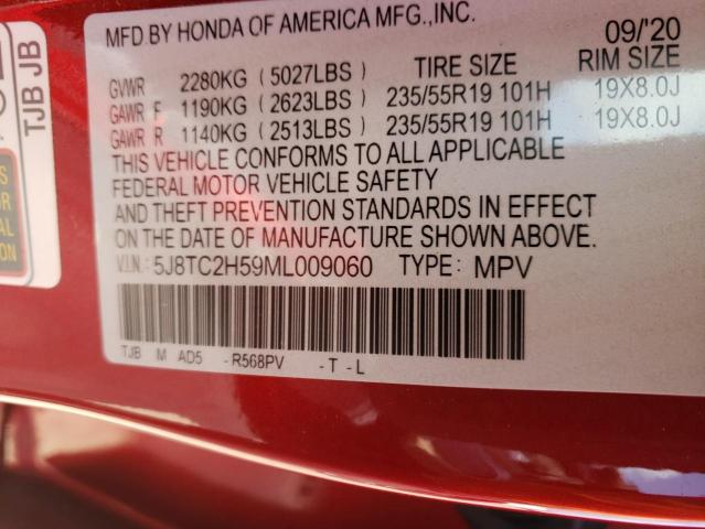 Photo 10 from auction – 2021 ACURA RDX TECHNO with VIN 5J8TC2H59ML009060