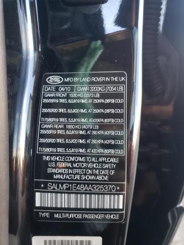 Photo 10 from auction – 2010 LAND ROVER RANGE ROVE with VIN SALMP1E48AA325370