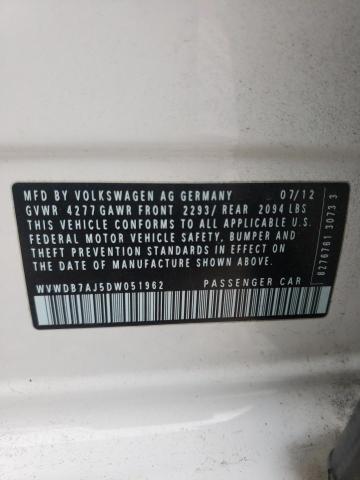 Photo 10 from auction – 2013 VOLKSWAGEN GOLF with VIN WVWDB7AJ5DW051962
