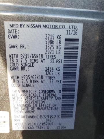 Photo 10 from auction – 2017 NISSAN PATHFINDER with VIN 5N1DR2MN6HC639823