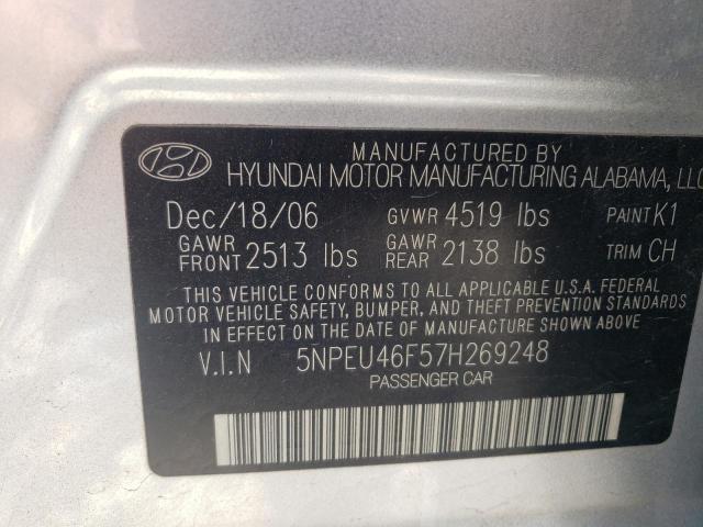 Photo 10 from auction – 2007 HYUNDAI SONATA SE with VIN 5NPEU46F57H269248