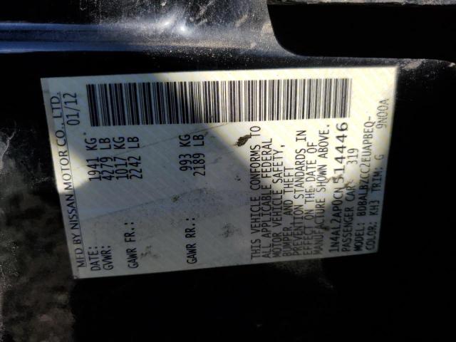 Photo 10 from auction – 2012 NISSAN ALTIMA BAS with VIN 1N4AL2AP0CN514446
