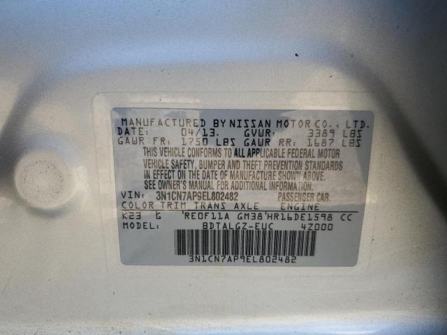 Photo 10 from auction – 2014 NISSAN VERSA S with VIN 3N1CN7AP9EL802482