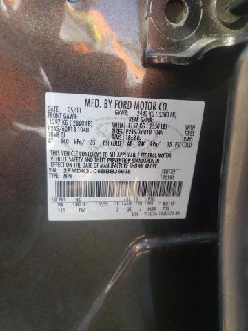 Photo 10 from auction – 2011 FORD EDGE SEL with VIN 2FMDK3JC6BBB36698