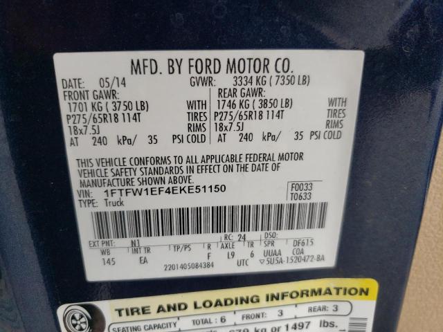 Photo 10 from auction – 2014 FORD F150 SUPER with VIN 1FTFW1EF4EKE51150