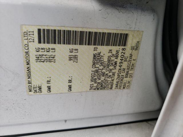 Photo 10 from auction – 2012 NISSAN ALTIMA BAS with VIN 1N4AL2AP1CN494028