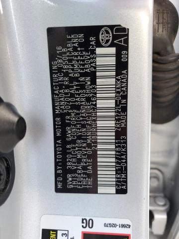 Photo 10 from auction – 2017 TOYOTA COROLLA L with VIN 2T1BURHEXHC746703