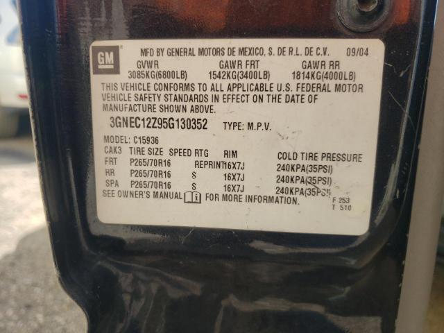 Photo 10 from auction – 2005 CHEVROLET AVALANCHE with VIN 3GNEC12Z95G130352