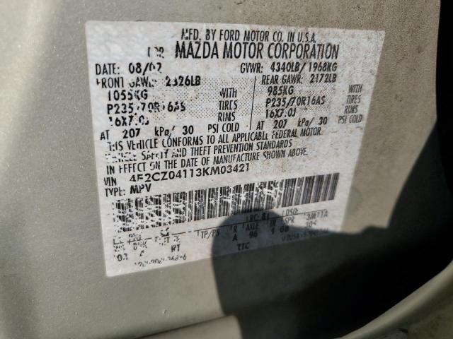 Photo 10 from auction – 2003 MAZDA TRIBUTE LX with VIN 4F2CZ04113KM03421