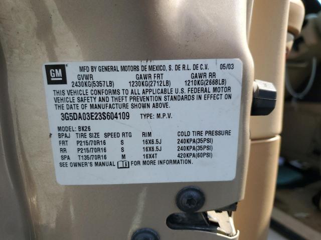 Photo 10 from auction – 2003 BUICK RENDEZVOUS with VIN 3G5DA03E23S604109