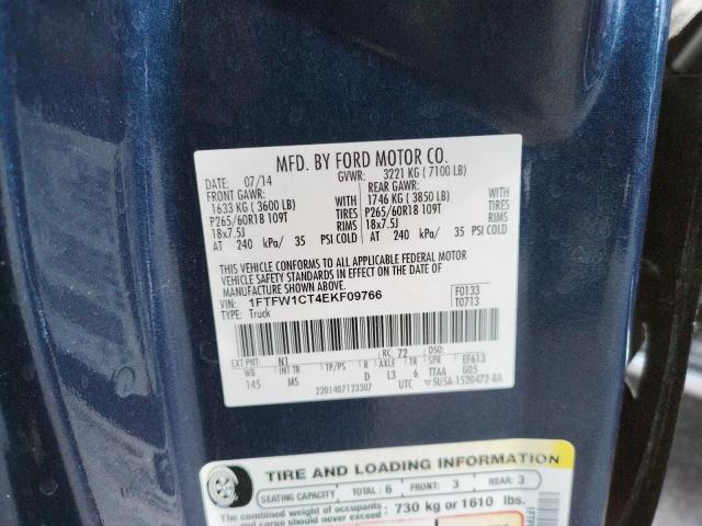 Photo 10 from auction – 2014 FORD F150 SUPER with VIN 1FTFW1CT4EKF09766