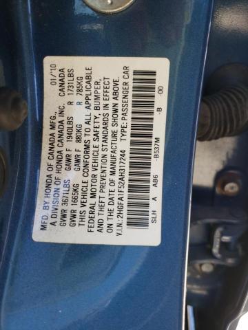 Photo 10 from auction – 2010 HONDA CIVIC LX with VIN 2HGFA1F52AH317244