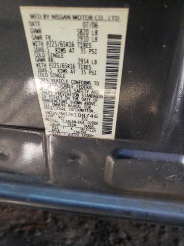 Photo 10 from auction – 2007 NISSAN QUEST S with VIN 5N1BV28U17N108746
