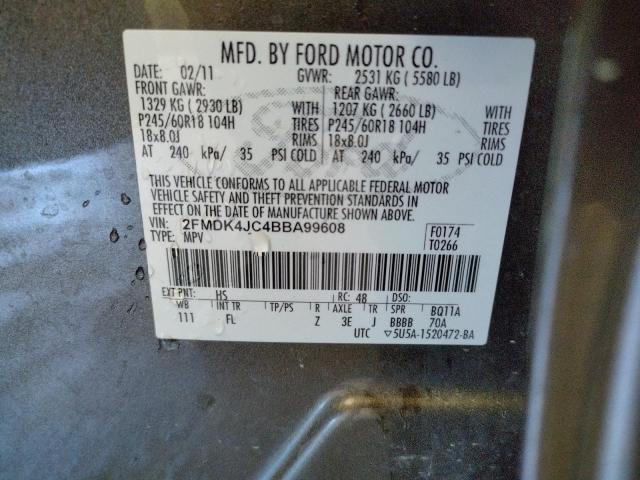 Photo 10 from auction – 2011 FORD EDGE SEL with VIN 2FMDK4JC4BBA99608