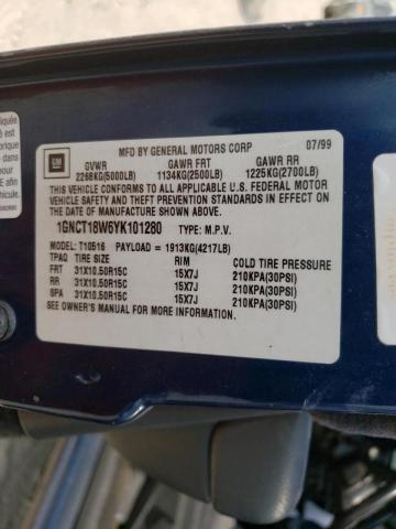 Photo 10 from auction – 2000 CHEVROLET BLAZER with VIN 1GNCT18W6YK101280