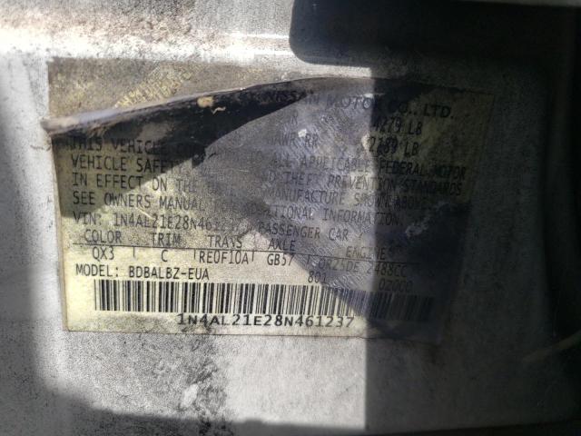 Photo 10 from auction – 2008 NISSAN ALTIMA 2.5 with VIN 1N4AL21E28N461237