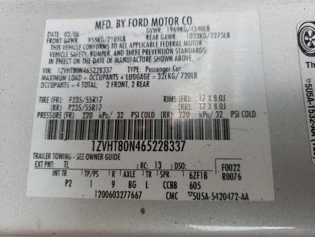 Photo 10 from auction – 2006 FORD MUSTANG with VIN 1ZVHT80N465228337