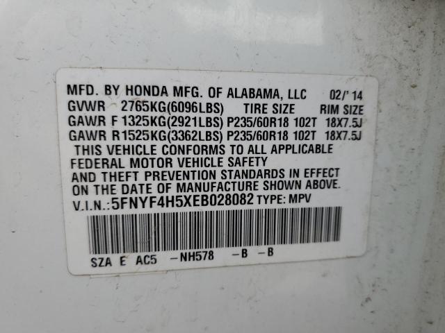 Photo 10 from auction – 2014 HONDA PILOT EXL with VIN 5FNYF4H5XEB028082