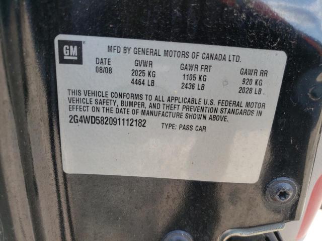 Photo 10 from auction – 2009 BUICK LACROSSE C with VIN 2G4WD582091112182