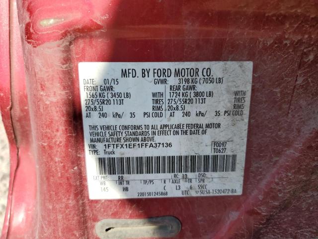 Photo 10 from auction – 2015 FORD F150 SUPER with VIN 1FTFX1EF1FFA37136