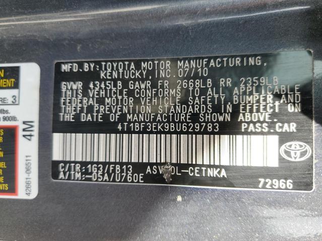 Photo 10 from auction – 2011 TOYOTA CAMRY BASE with VIN 4T1BF3EK9BU629783
