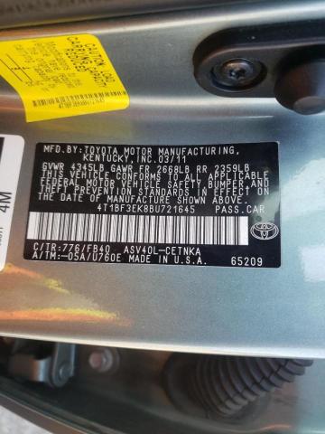 Photo 10 from auction – 2011 TOYOTA CAMRY BASE with VIN 4T1BF3EK8BU721645