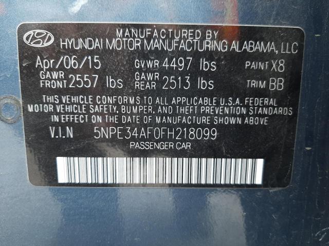 Photo 10 from auction – 2015 HYUNDAI SONATA SPO with VIN 5NPE34AF0FH218099