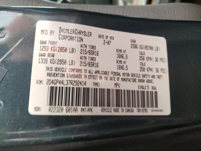 Photo 10 from auction – 2007 DODGE GRAND CARA with VIN 2D4GP44L37R292414